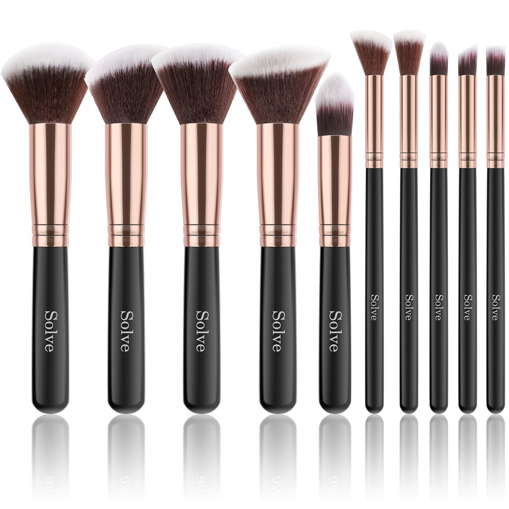 10Pcs Makeup Brushes Tools For Cosmetics Foundation