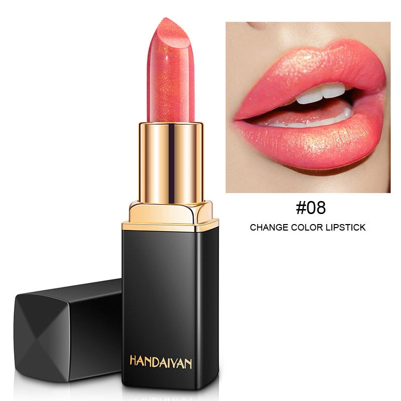 9 Colors Waterproof Nude Pink Glitter Lipstick Makeup