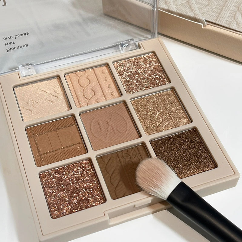 9-Color Eye Shadow Palette Glitter Pearly
