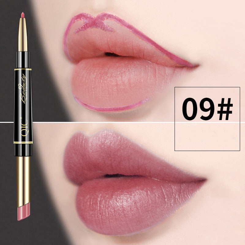 2 IN 1 Lip Liner Waterproof Matte Lipstick