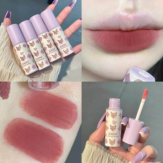 Velvet Matte Liquid Lipstick Cute Cat Animal Lip