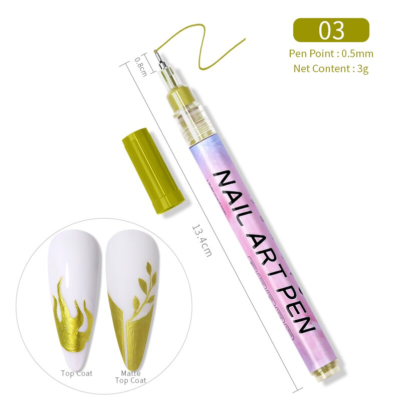 1 Pc Waterproof Nail Art Graffiti Pen