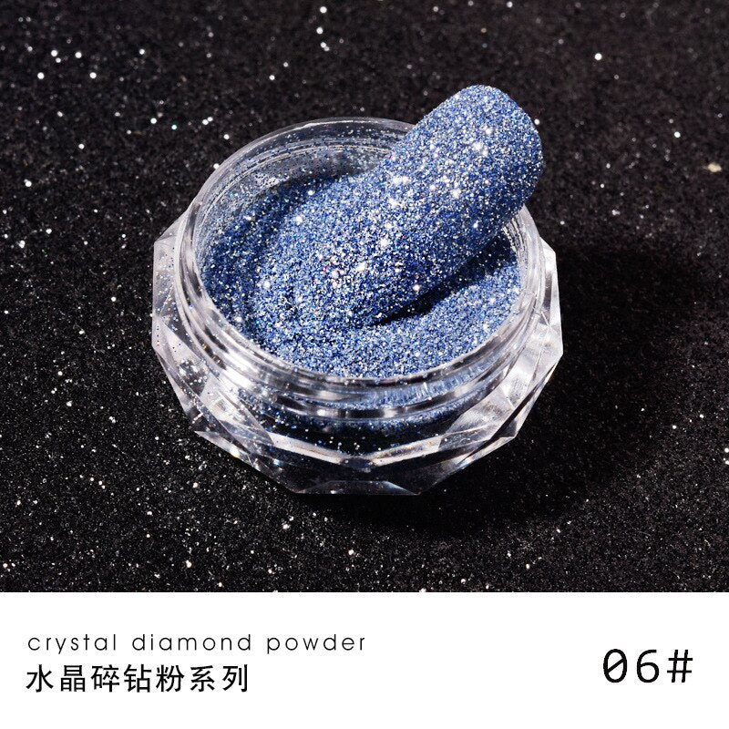 1Jar Crystal Diamond Powder Rainbow Shiny Nail