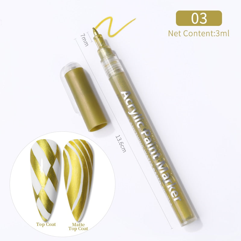 1 Pc Waterproof Nail Art Graffiti Pen