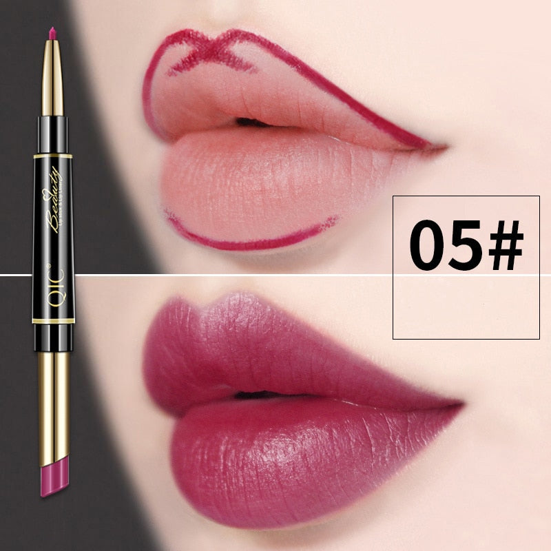 2 IN 1 Lip Liner Waterproof Matte Lipstick