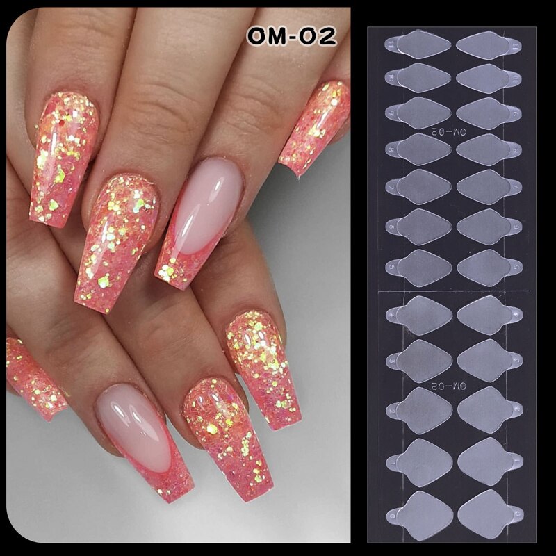 24pcs NEW Silicone Nail Form Extension Tips Sticker