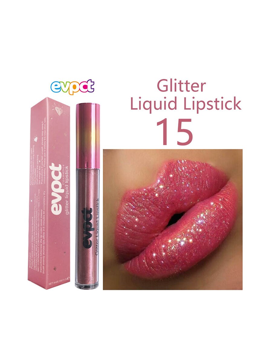 1PC Glitter Diamond Liquid Waterproof Lipstick