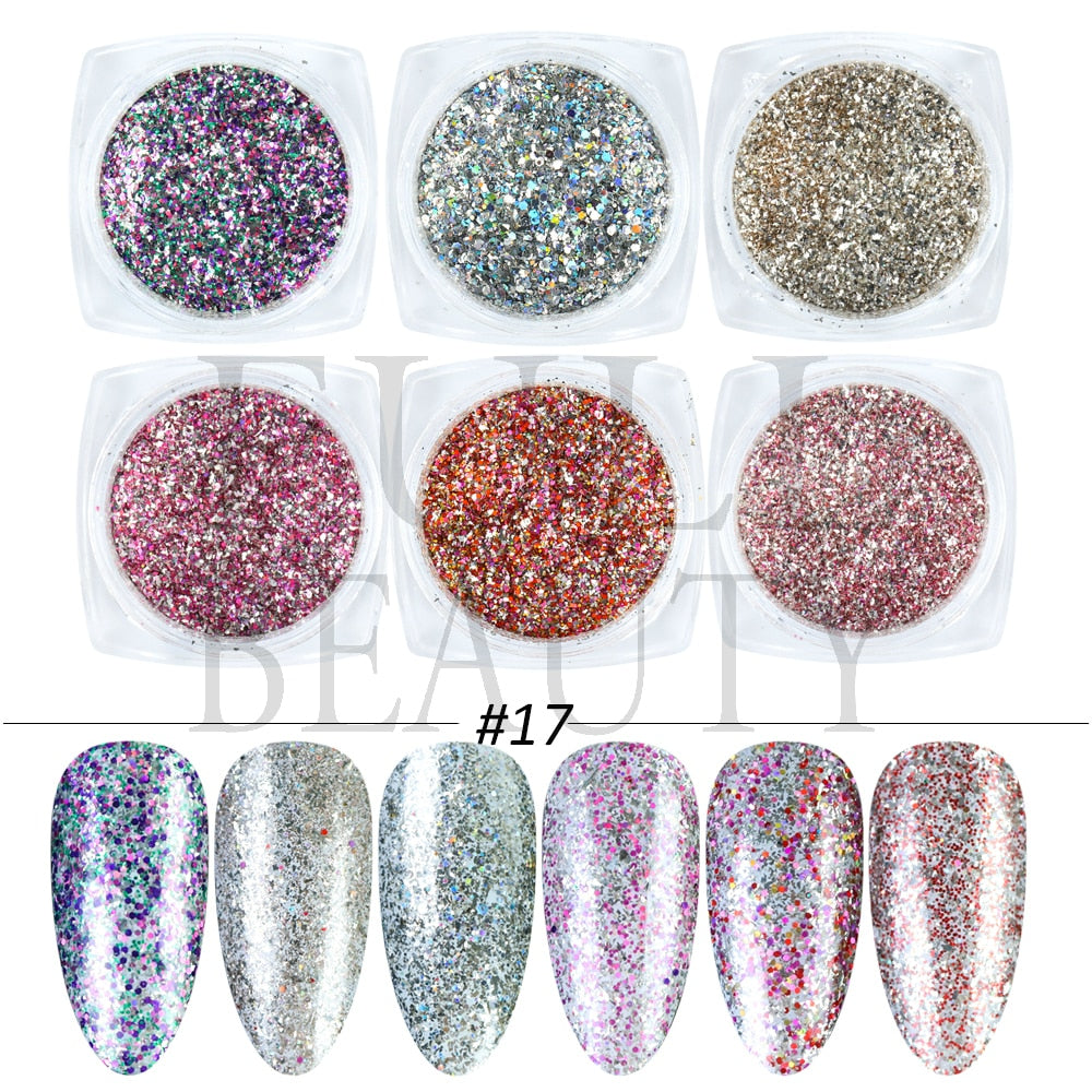 Glitter Sandy Sugar Powder Black White Silver Grainy Shinning Sequins