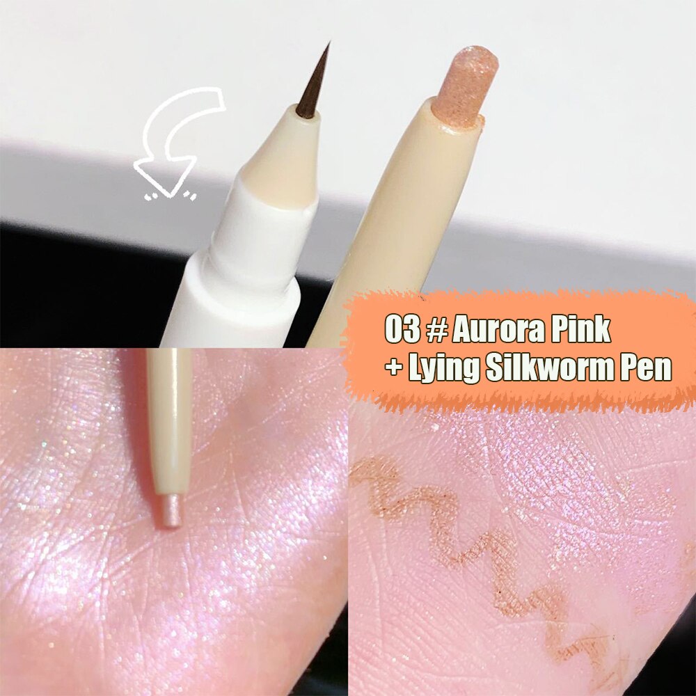 1PC Two-color Eyes Brightening Pearl High-gloss Eyeliner