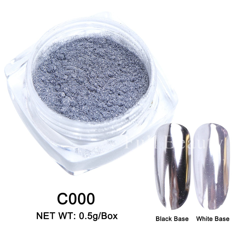 Neon Pigment Yellow Green Orange Rubbing Nail