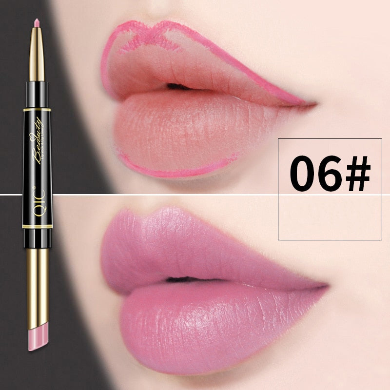 2 IN 1 Lip Liner Waterproof Matte Lipstick