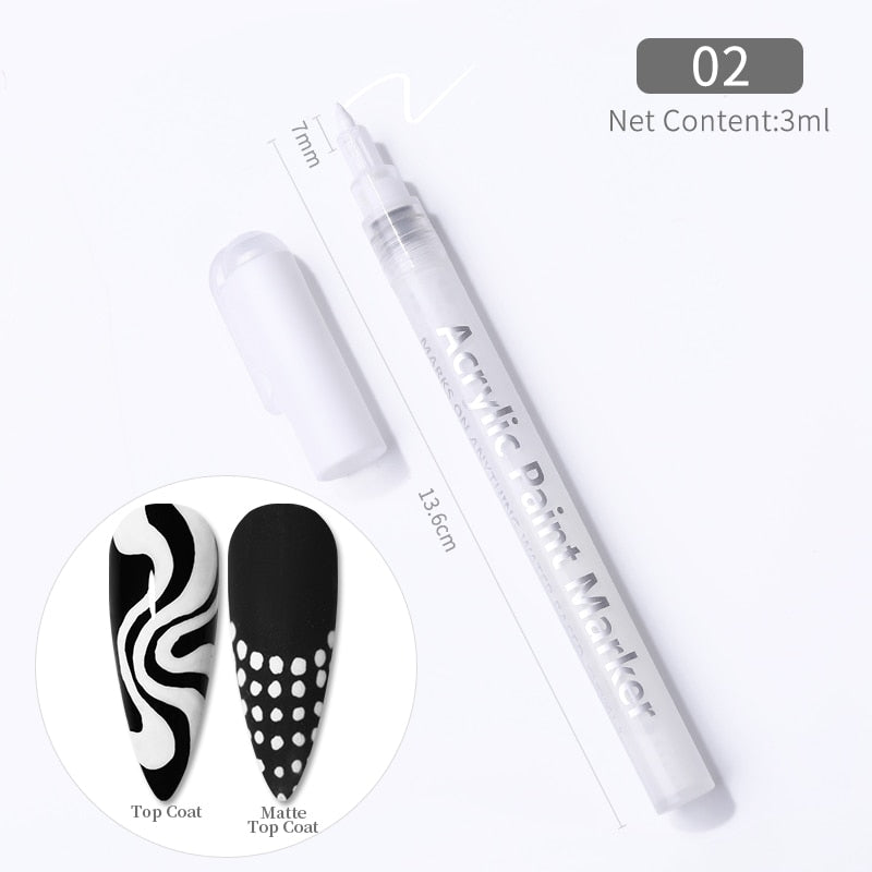 1 Pc Waterproof Nail Art Graffiti Pen