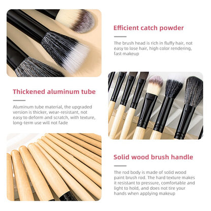 12 Pcs Soft Fluffy Hair Makeup Brushes