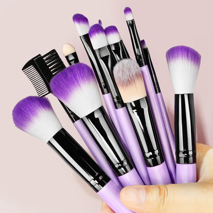 13Pcs Makeup Brushes Purple Set