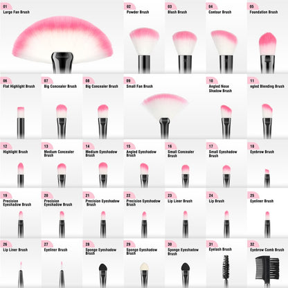 32Pcs Makeup Concealer Brush Set