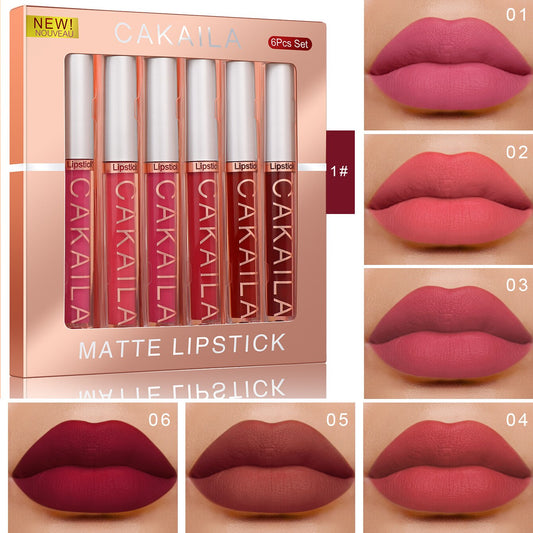6 Pcs Lipstick Set Matte Lip Gloss