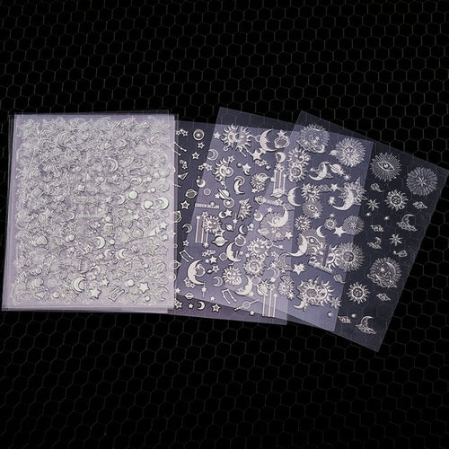 3d Heart Star Moon Flame Sun Nail Stickers