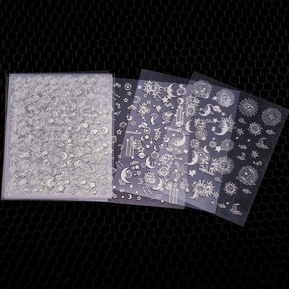 3d Heart Star Moon Flame Sun Nail Stickers