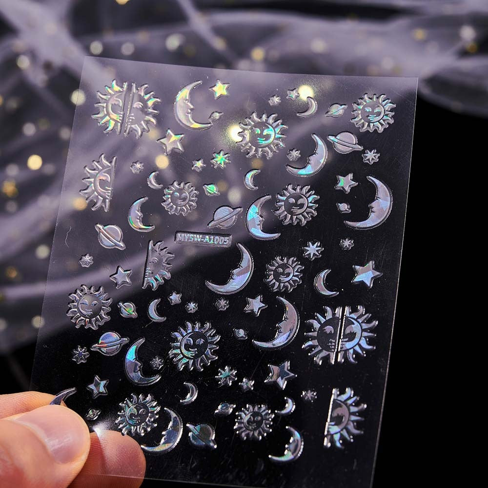 3d Heart Star Moon Flame Sun Nail Stickers