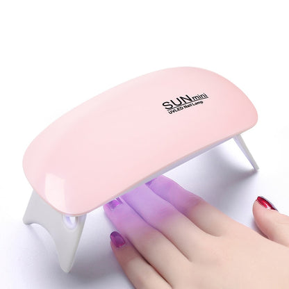 6W Mini Lamp UV LED Gel Polish Cured Pink White Nail