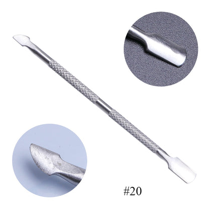 Stainless Steel Cuticle Pusher  Remover Art Cleaner Care Tool