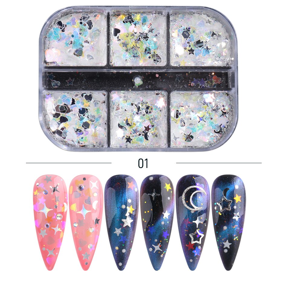 Red Princess Sequin Nails Spangles Holographic Glitter Powder