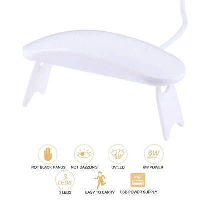 Mini 6W Dryer LED UV Lamp Micro USB Gel Varnish Curing Nail