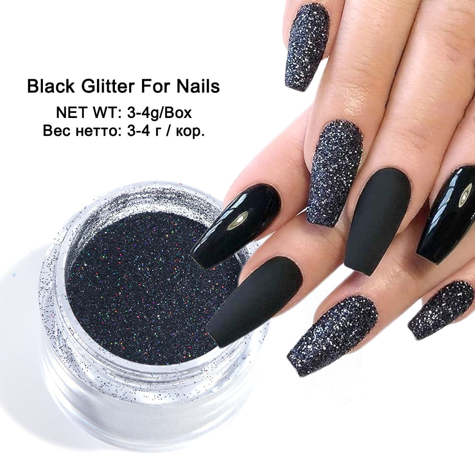 Shiny Glitter Sugar Sand Nails 3D Acrylic Flowers White