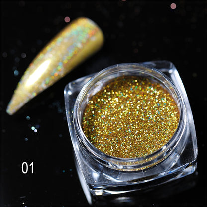 Laser Glitter Powder Sequins UV Gel Polish Flakes Nails