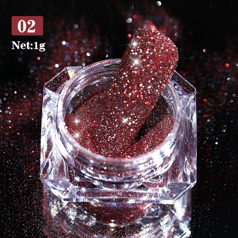 Glitter Powder Silver Glitter Iridescent Flakes Nails