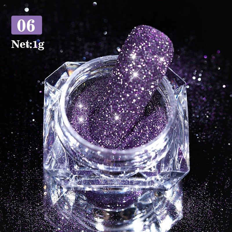 Glitter Powder Silver Glitter Iridescent Flakes Nails