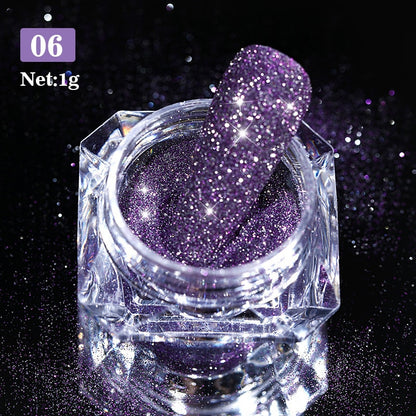 Glitter Powder Silver Glitter Iridescent Flakes Nails