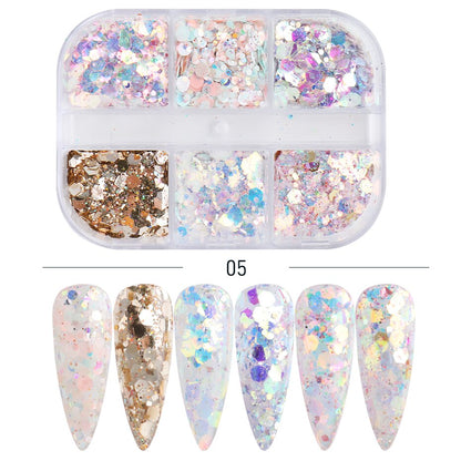 Red Princess Sequin Nails Spangles Holographic Glitter Powder