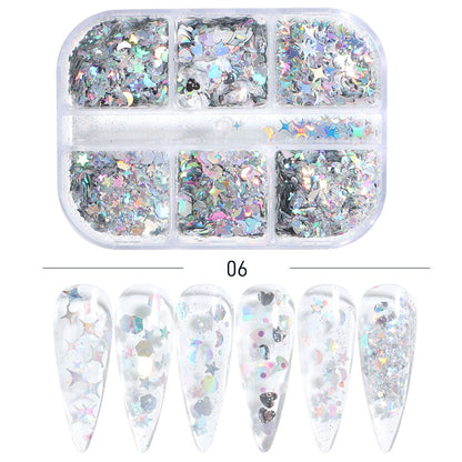 Red Princess Sequin Nails Spangles Holographic Glitter Powder