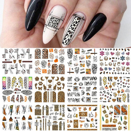 Winter Water Stickers Pink Cherry Blossoms Decals Flowers Nail