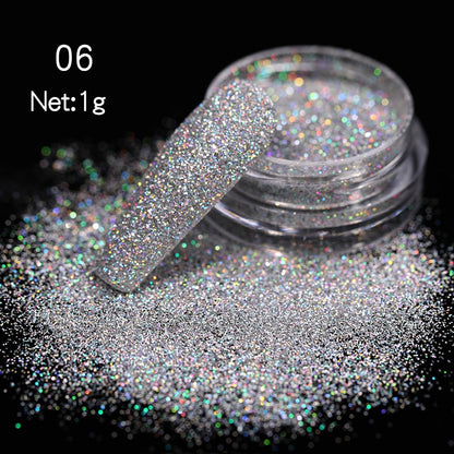 Glitter Powder Silver Glitter Iridescent Flakes Nails