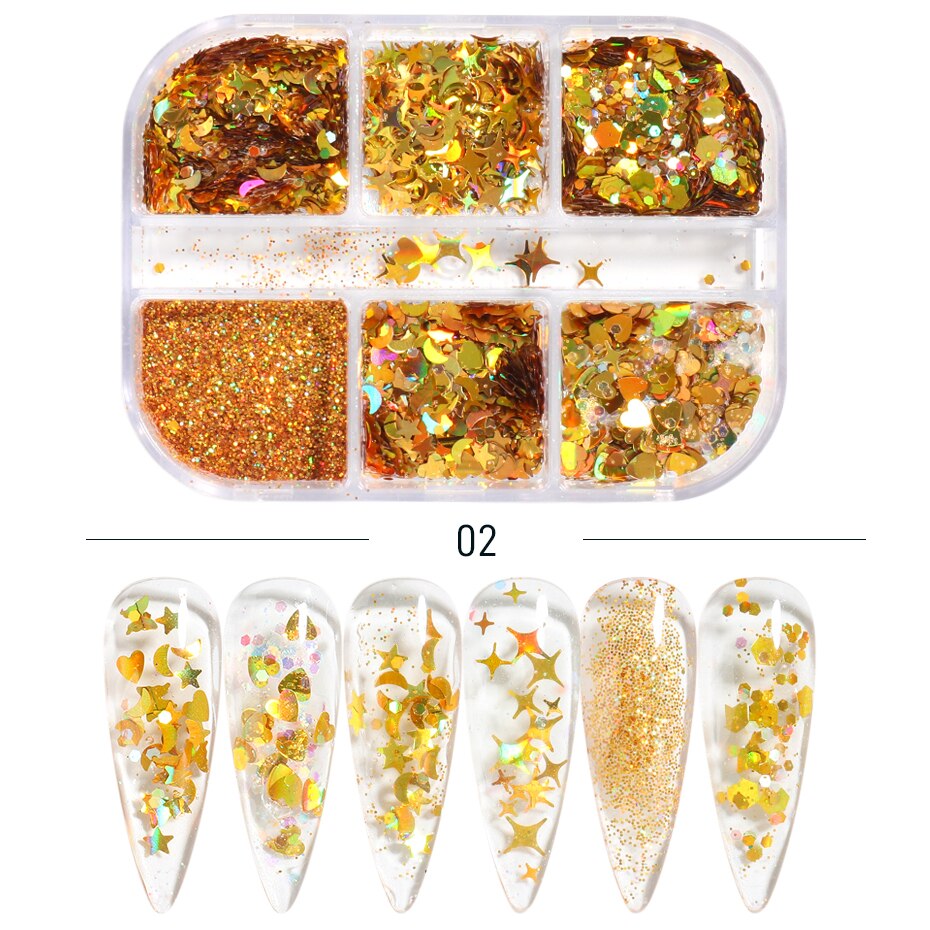 Red Princess Sequin Nails Spangles Holographic Glitter Powder