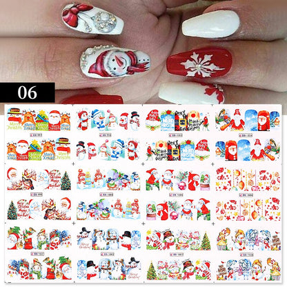 Winter Water Stickers Pink Cherry Blossoms Decals Flowers Nail