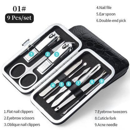 Manicure Cutters  Clipper Set Stainless Steel Ear Spoon Nail