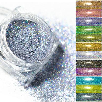Laser Glitter Powder Sequins UV Gel Polish Flakes Nails