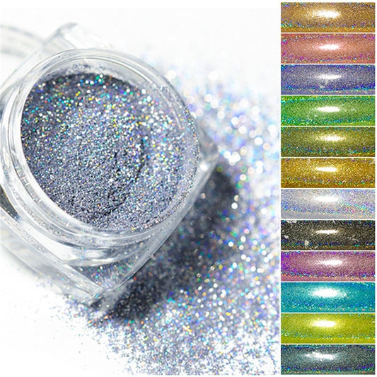 Laser Glitter Powder Sequins UV Gel Polish Flakes Nails