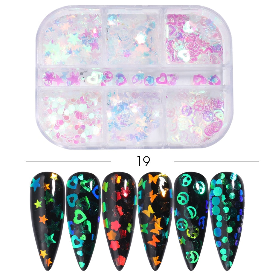 Red Princess Sequin Nails Spangles Holographic Glitter Powder