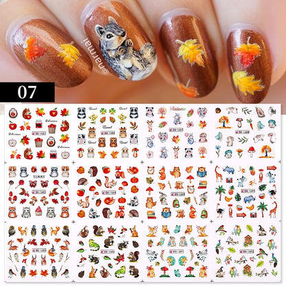 Winter Water Stickers Pink Cherry Blossoms Decals Flowers Nail
