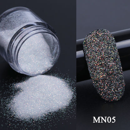 Shiny Glitter Sugar Sand Nails 3D Acrylic Flowers White