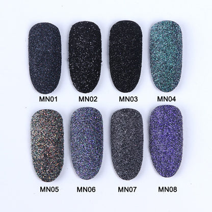 Shiny Glitter Sugar Sand Nails 3D Acrylic Flowers White