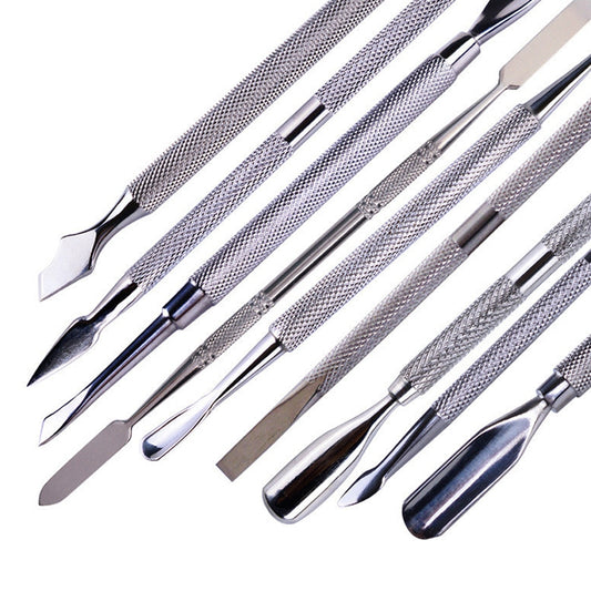 Stainless Steel Cuticle Pusher  Remover Art Cleaner Care Tool