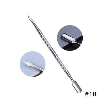 Stainless Steel Cuticle Pusher  Remover Art Cleaner Care Tool