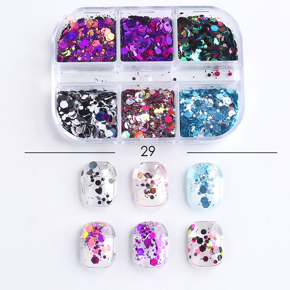 Red Princess Sequin Nails Spangles Holographic Glitter Powder