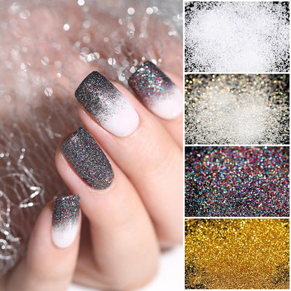 Glitter Powder Silver Glitter Iridescent Flakes Nails