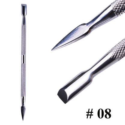 Stainless Steel Cuticle Pusher  Remover Art Cleaner Care Tool